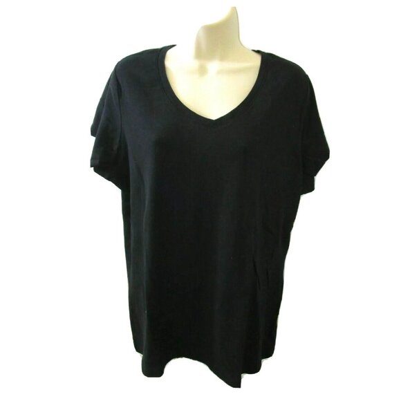 St John's Bay Plus Size 1X Tees Tops 1 Black 1 Beige Short Sleeve Lot of 2 EUC - Picture 8 of 12